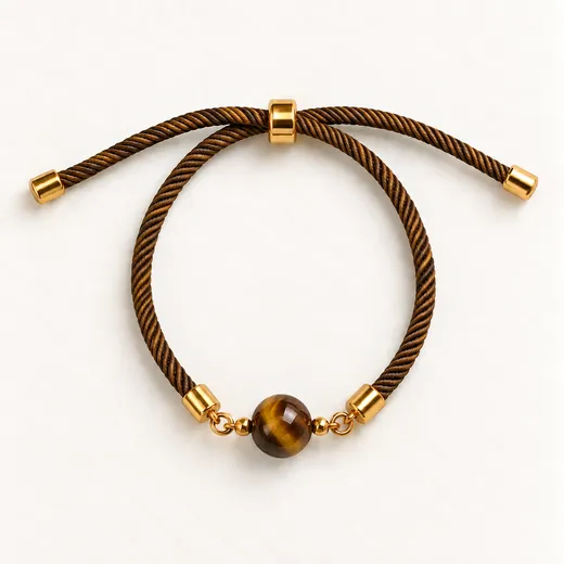 Pulseira Single Ajustável com Pedra Natural