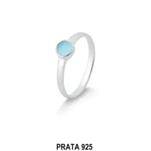 Anel minimalista prata 925 com pedras naturais