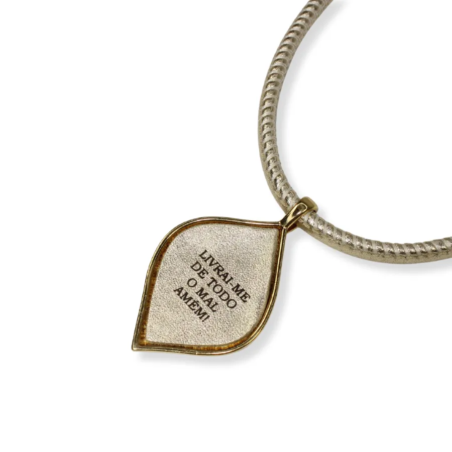 Colar Olho Grego Orgânico em Couro Cortado a Laser - Imagem 7