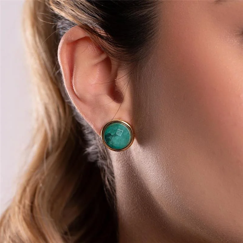 Coleção Eterna – Brincos de Esmeralda 1,6 cm