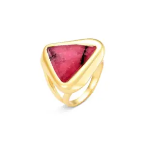 Anel Coleção Radiante com Pedra Facetada Triangular