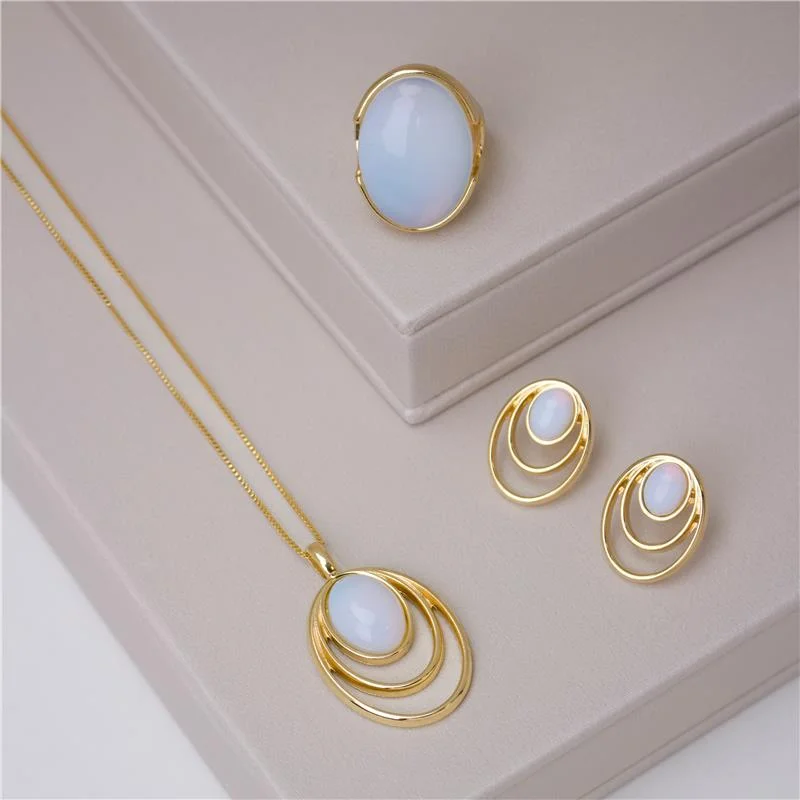 Conjunto Coleção Clássicos Básica com Pedras Naturais Oval - Imagem 2