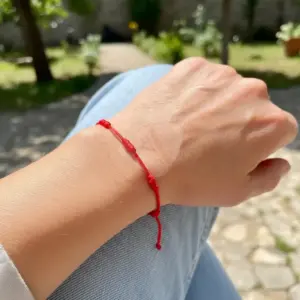 Pulseira 7 nós de proteção vermelha